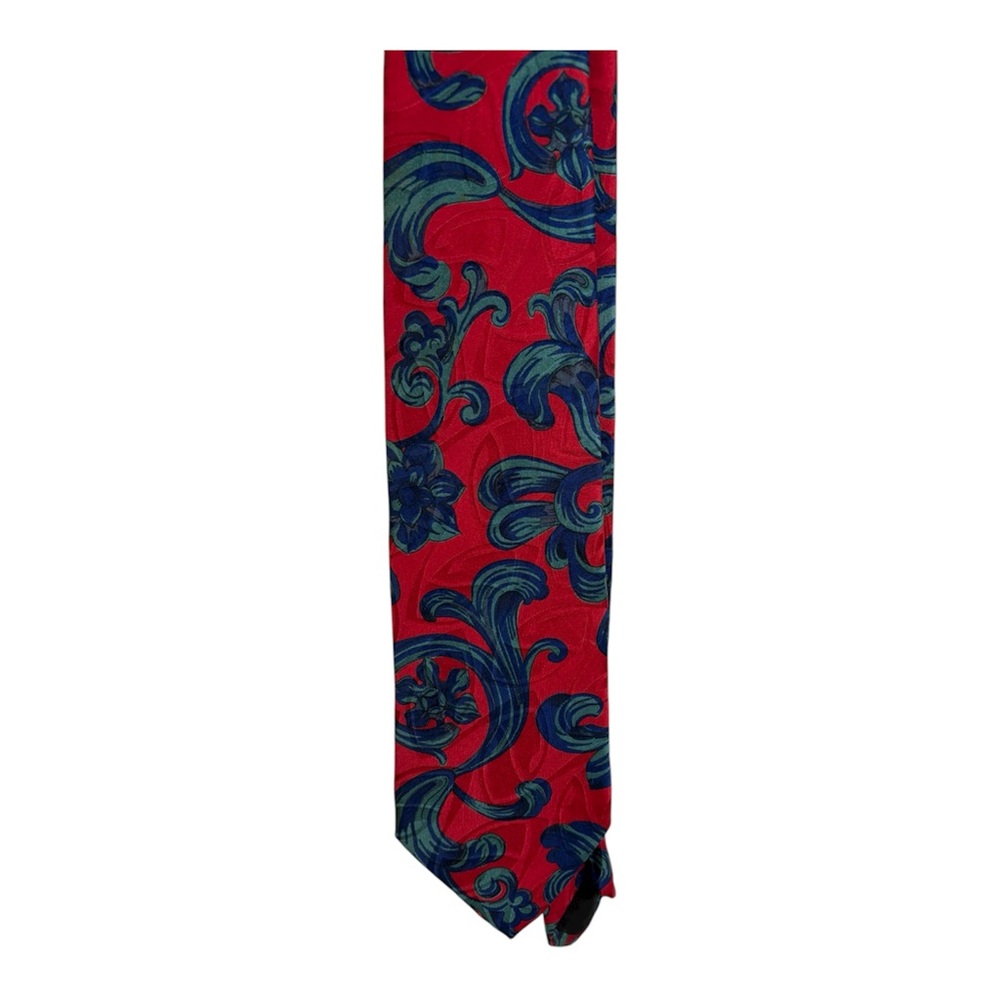 vintage Valentino Giovanni pure silk tie with a red and blue abstract pattern